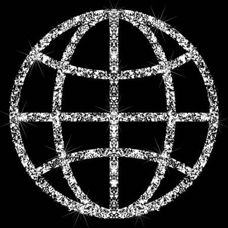 Earth Day. Protection of the land. Brilliant icon. The effect of a diamond. Transparent silvery jeweler iconのイラスト素材