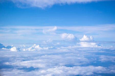 Blue sky and clouds abstract background with copy spaceの写真素材