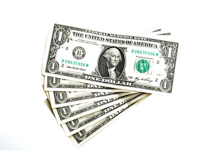six american dollars with nominal value one