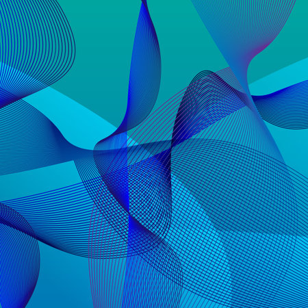 Abstract blue background with blue and purple lines in waves to designers for various necessities 