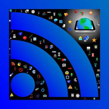 Composition in which the symbol of RSS c different web icons for designers for various necessities 