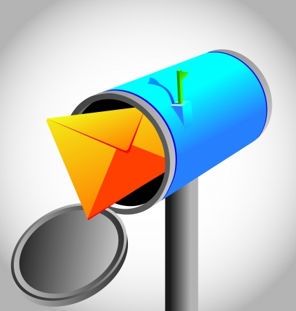 Abstraction which depicts a mailbox with a letter inside for various necessities のイラスト素材