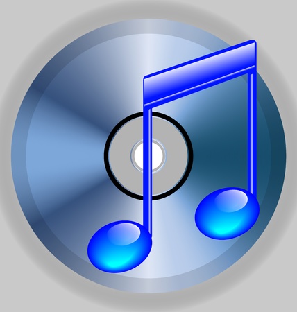 Image which shows the blue note and a CD with a gray background for various needs のイラスト素材