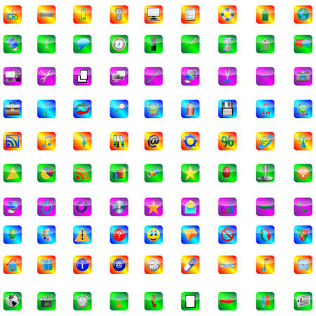 Mega collection of colored buttons and icons for designers to different necessities on a white background のイラスト素材