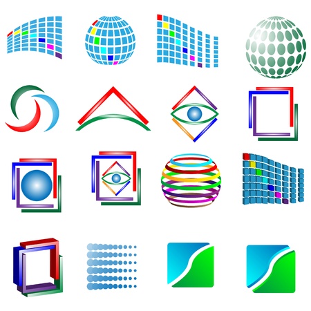 Mega collection of different colored abstract logos for designers for various necessities のイラスト素材