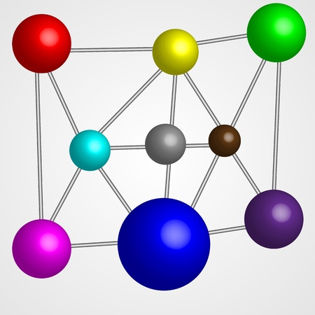 Abstraction in the form of colored balls - molecules joined together to designers for various necessities のイラスト素材