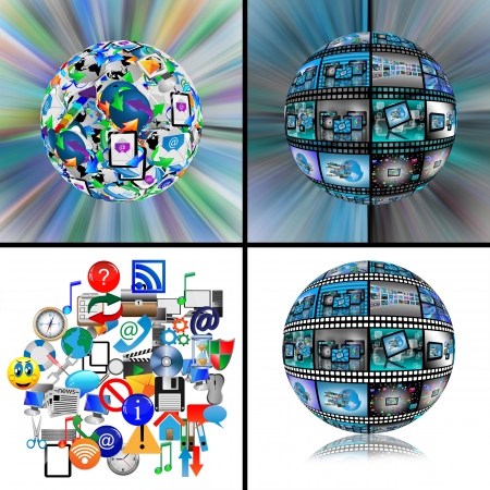 Set of four abstract imagesの写真素材