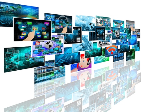 Abstract internet prospect of a plurality of images on the theme of computers and high technology.
の写真素材