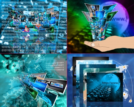 Abstract image on computers, the Internet, communications and high technology.の写真素材