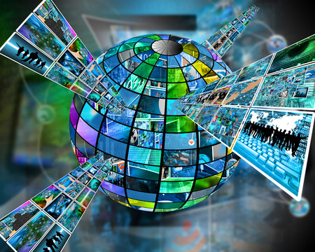 Abstract image on computers, the Internet, communications and high technology.の写真素材