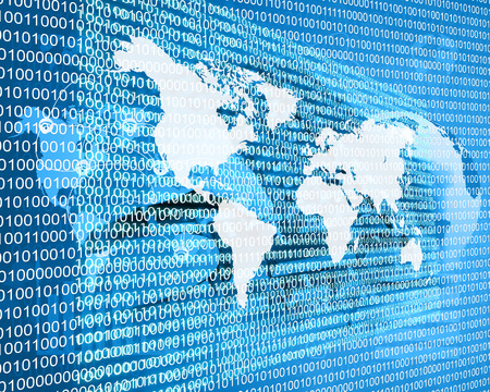 Abstract composition which shows the global Internet spread around the globe.の写真素材