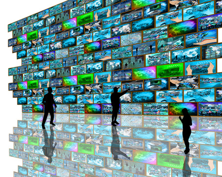 Many abstract images on the theme of computers, Internet and high technology.の写真素材