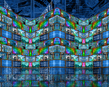 Many abstract images on the theme of computers, Internet and high technology.の写真素材