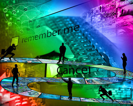 The road on the Internet where people communicate with each other.の写真素材