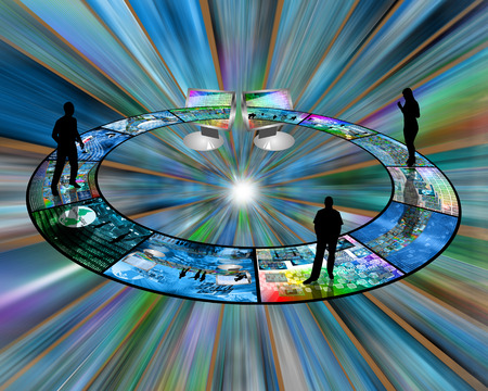 The road on the Internet where people communicate with each other.の写真素材