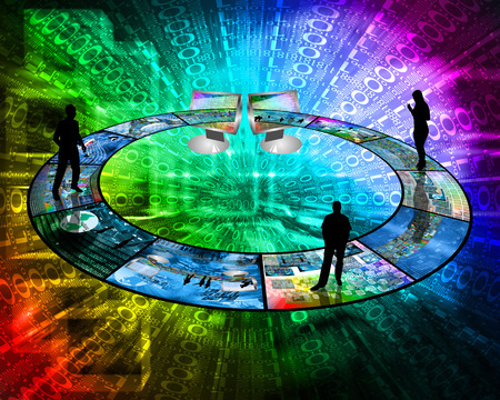 The road on the Internet where people communicate with each other.の写真素材