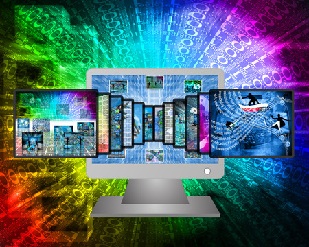 Abstract composition which shows a variety of different images on the theme of computers and high technology
の写真素材