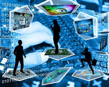 Abstract composition which shows a variety of different images on the theme of computers and high technology.
の写真素材