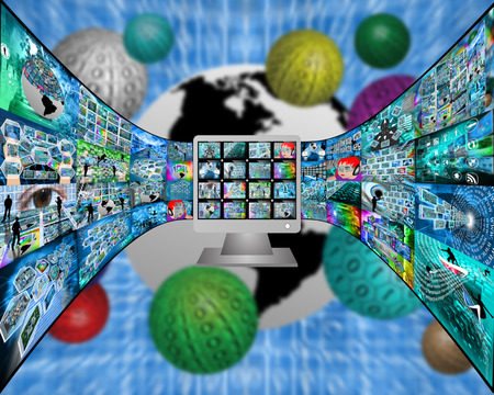 Abstract image on the theme computers, the Internet and high-tech.の写真素材