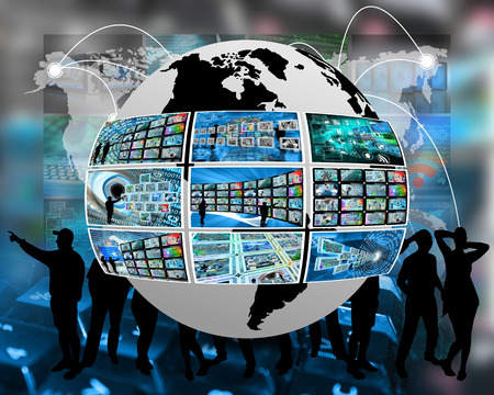 Abstract image on computers, the Internet, communications and high technology.の写真素材