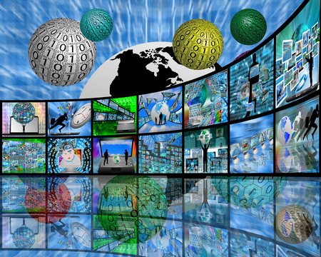 Many abstract images on the theme of computers, Internet and high technology.の写真素材