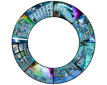 The set of images in the Internet space and virtual reality.の写真素材