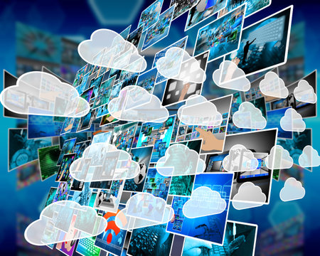 Abstract image on computers, the Internet, communications and high technology.の写真素材