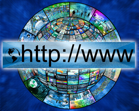 Abstract image on computers, the Internet, communications and high technology.の写真素材