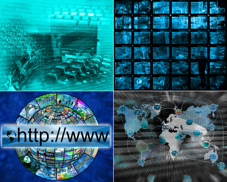 Abstract image on computers, the Internet, communications and high technology.の写真素材