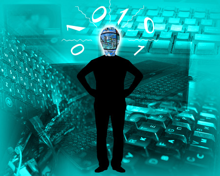 Many abstract images on the theme of computers, Internet and high technology.の写真素材