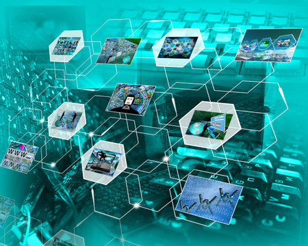 Abstract image on the theme computers, the Internet and high-tech.
