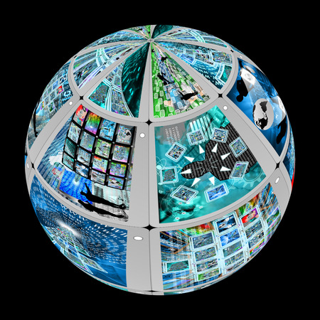 Many abstract images on the theme of computers, Internet and high technology.の写真素材