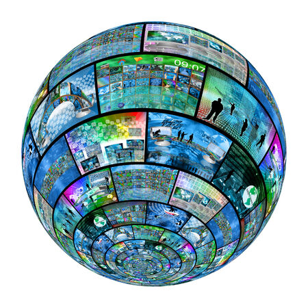 Many abstract images on the theme of computers, Internet and high technology.の写真素材