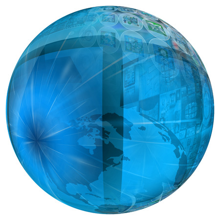 Many abstract images on the theme of computers, Internet and high technology.の写真素材