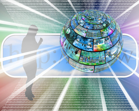 Many abstract images on the theme of computers, Internet and high technology.