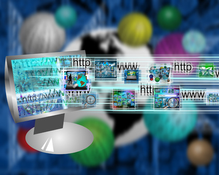 Many abstract images on the theme of computers, Internet and high technology.の写真素材