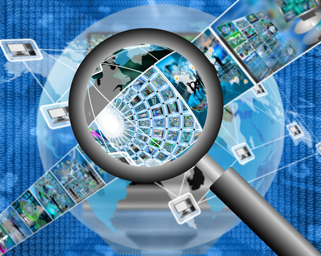 Many abstract images on the theme of computers, Internet and high technology.の写真素材