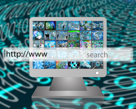 Many abstract images on the theme of computers, Internet and high technology.の写真素材