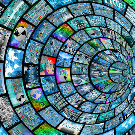 Many abstract images on the theme of computers, Internet and high technology.の写真素材