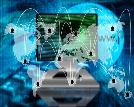 Many abstract images on the theme of computers, Internet and high technology.