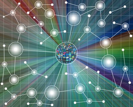 Many abstract images on the theme of computers, Internet and high technology.
