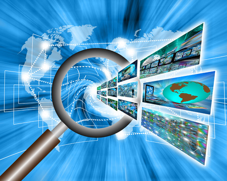 Many abstract images on the theme of computers, Internet and high technology.の写真素材