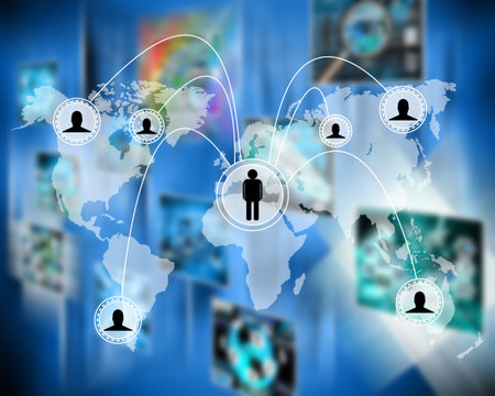Many abstract images on the theme of computers, Internet and high technology.