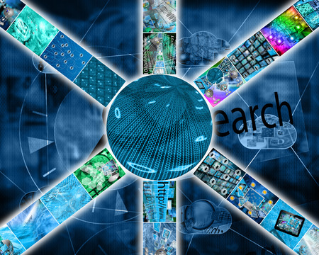 Many abstract images on the theme of computers, Internet and high technology.の写真素材