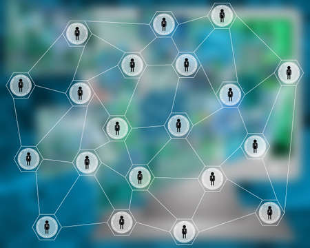 Many abstract images on the theme of computers Internet and high technology.の写真素材