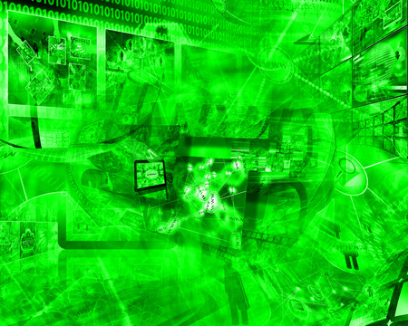 Many abstract images on the theme of computers, Internet and high technology.の写真素材