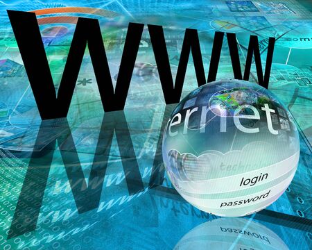 Many abstract images on the theme of computers, Internet and high technology.の写真素材