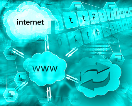 Many abstract images on the theme of computers, Internet and high technology.の写真素材