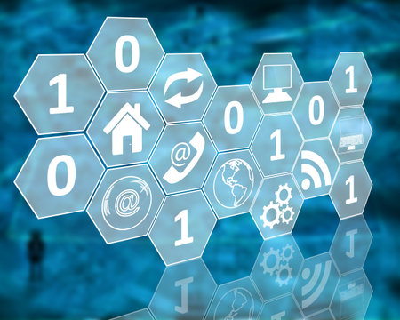 Many abstract images on the theme of computers, Internet and high technology.
