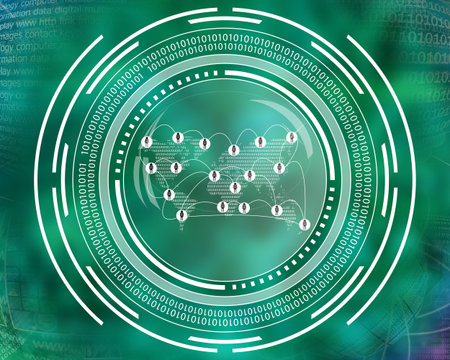 Many abstract images on the theme of computers, Internet and high technology.
